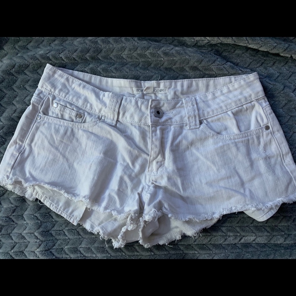 Forever 21 White Denim Shorts